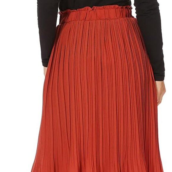 Pleated Midi Skirts for Women with Pockets, Elastic High Waisted Skirt Reg & Plu - Picture 3 of 5